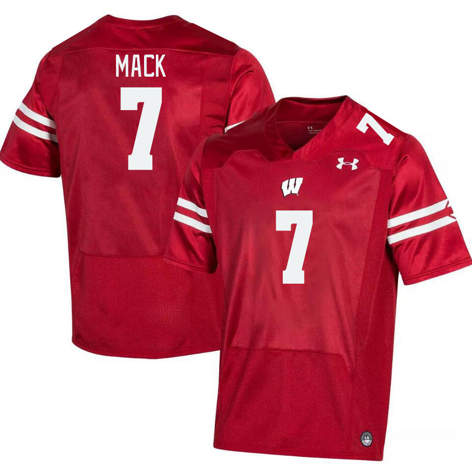 Men #7 Michael Mack Wisconsin Badgers College Football Jerseys Stitched Sale-Red